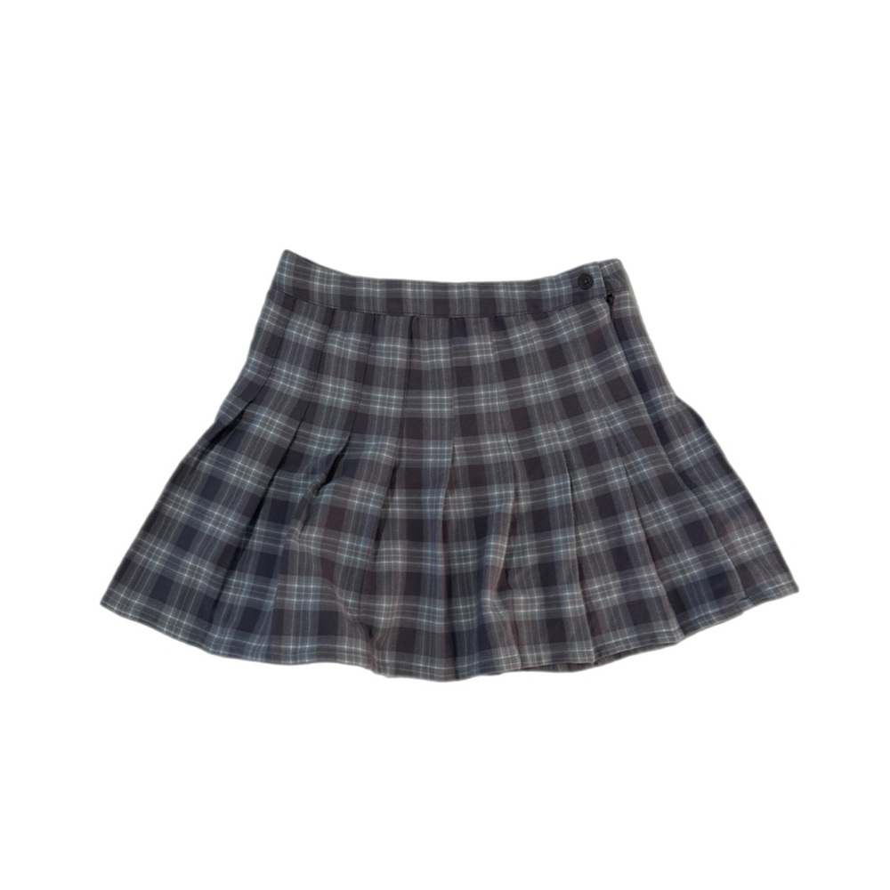 Y2K Aeropostale Gray Plaid Pleated Skater Skirt